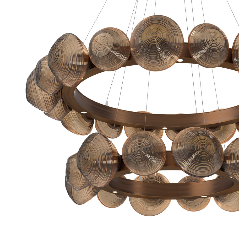 Mesa Two-Tier Radial Ring LED Chandelier in Detail.