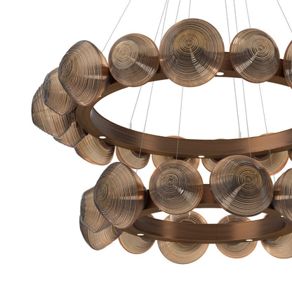 Mesa Two-Tier Radial Ring LED Chandelier in Detail.