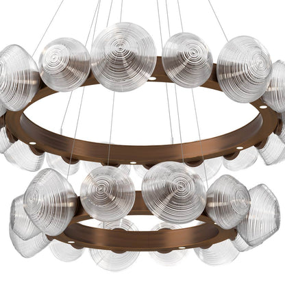 Mesa Two-Tier Radial Ring LED Chandelier in Detail.