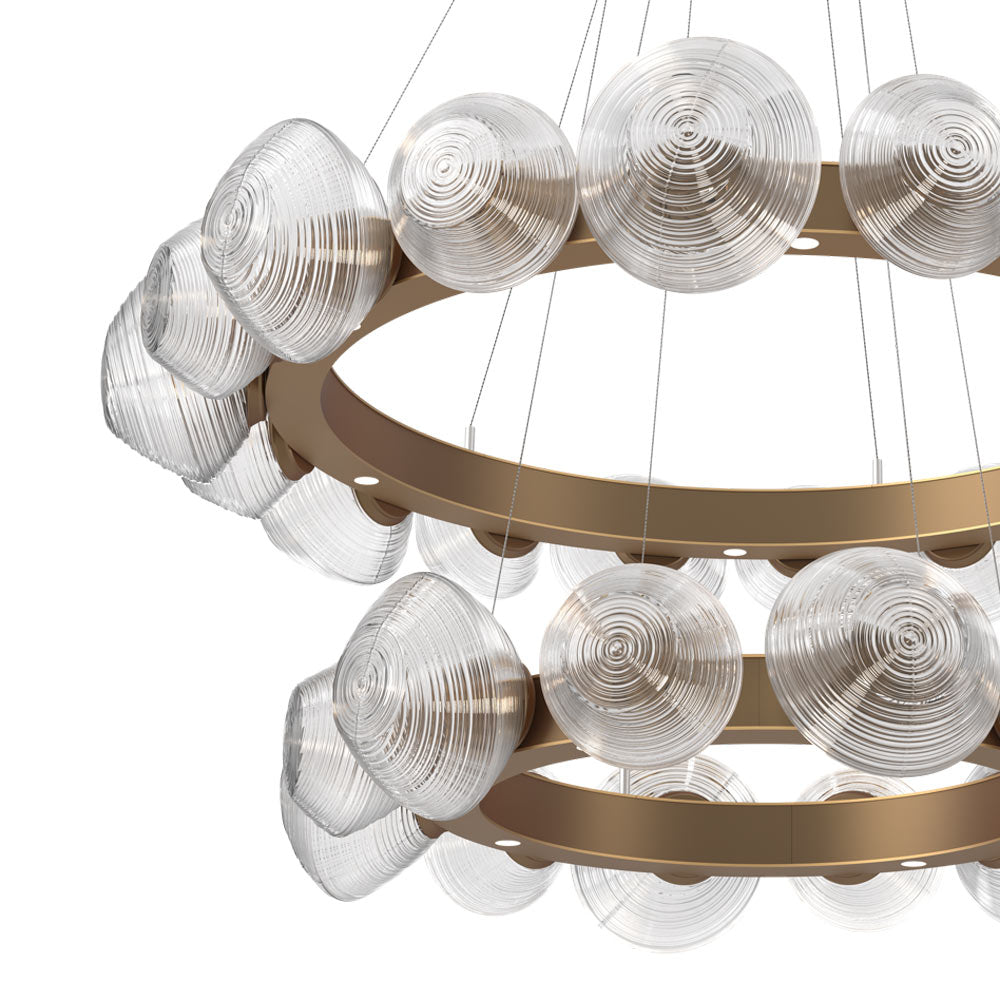 Mesa Two-Tier Radial Ring LED Chandelier in Detail.