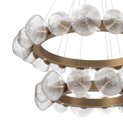 Mesa Two-Tier Radial Ring LED Chandelier in Detail.
