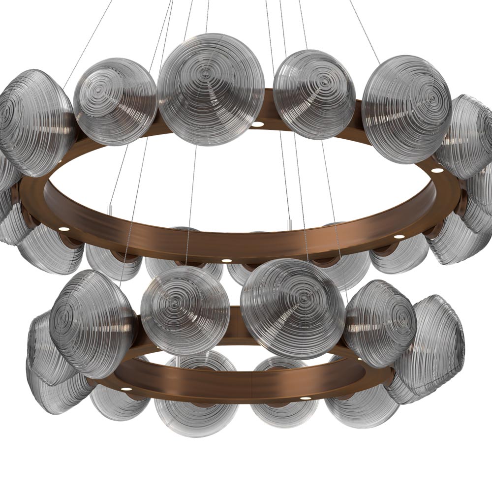 Mesa Two-Tier Radial Ring LED Chandelier in Detail.
