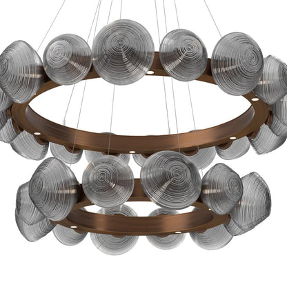 Mesa Two-Tier Radial Ring LED Chandelier in Detail.