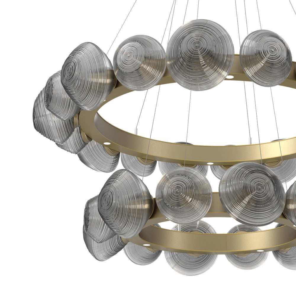 Mesa Two-Tier Radial Ring LED Chandelier in Detail.