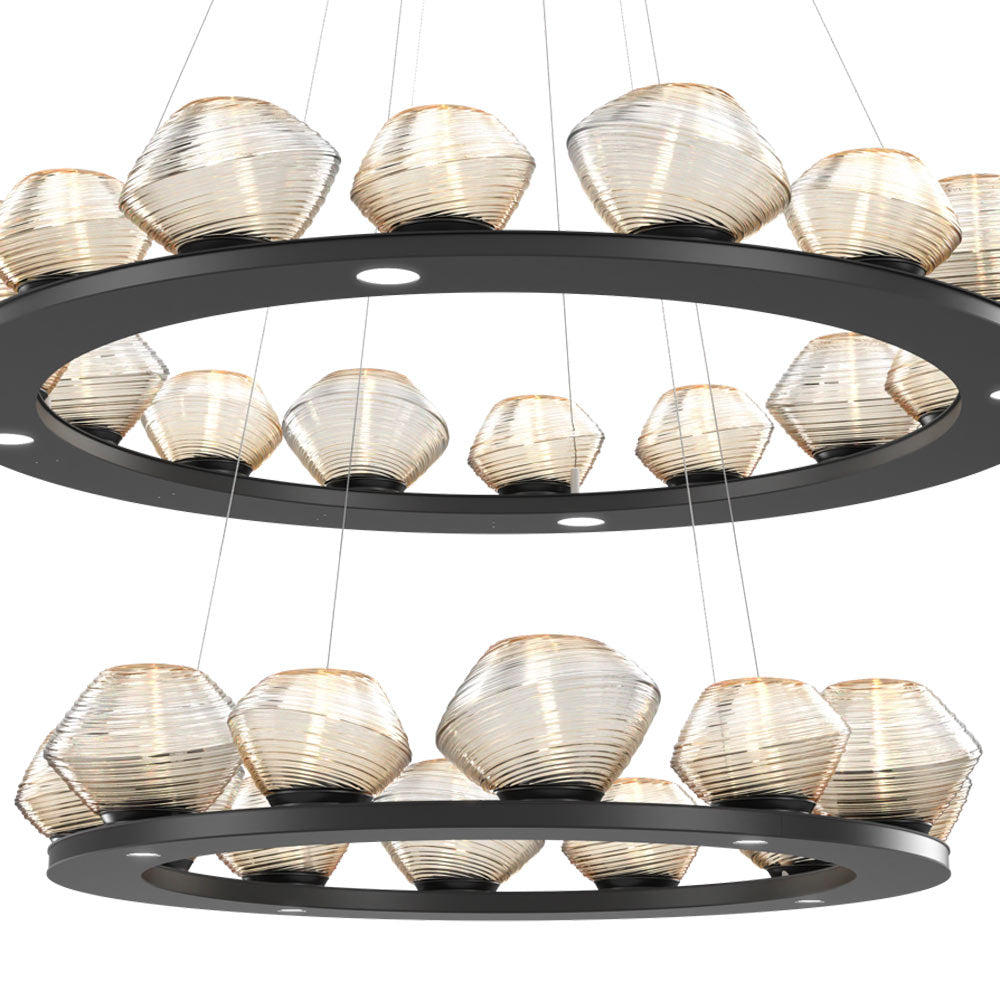 Mesa Two-Tier Ring LED Chandelier in Detail.