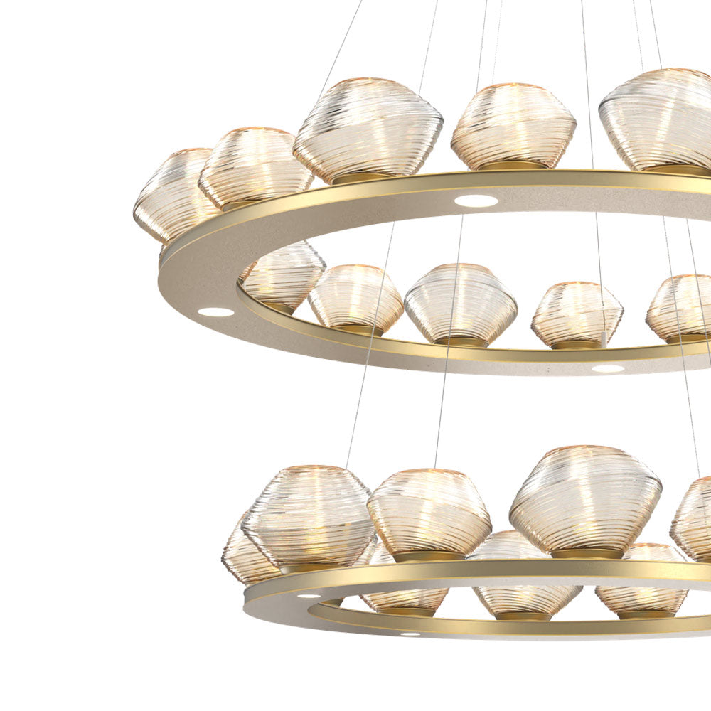 Mesa Two-Tier Ring LED Chandelier in Detail.