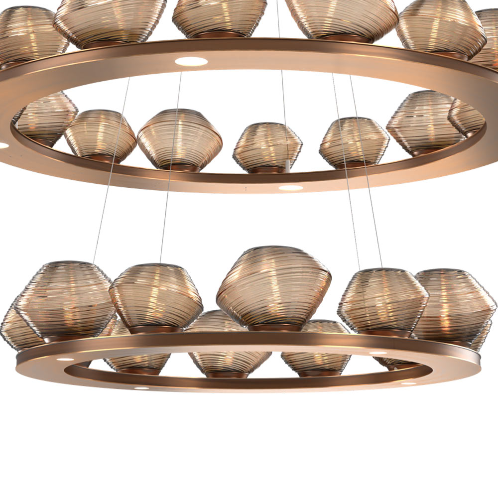 Mesa Two-Tier Ring LED Chandelier in Detail.