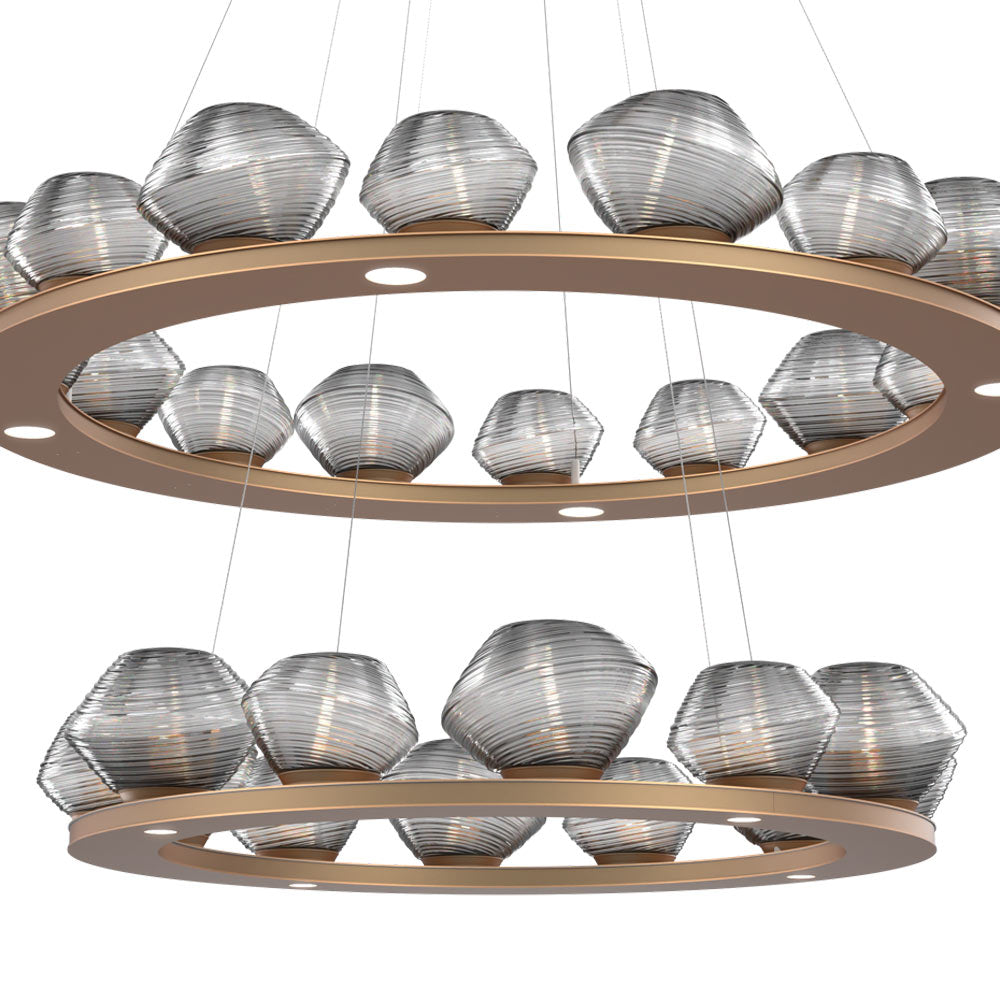 Mesa Two-Tier Ring LED Chandelier in Detail.