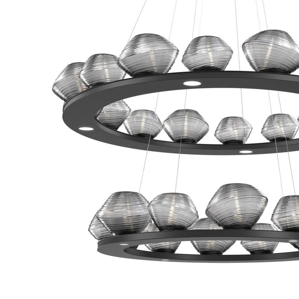 Mesa Two-Tier Ring LED Chandelier in Detail.