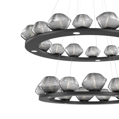 Mesa Two-Tier Ring LED Chandelier in Detail.
