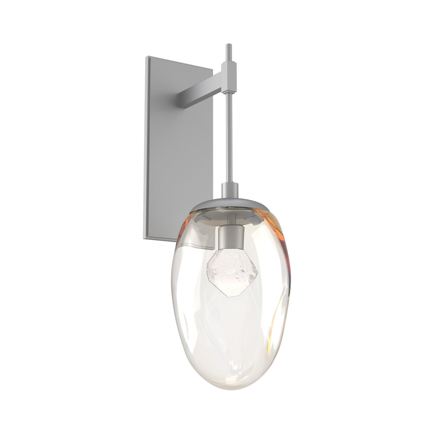 Meteo Tempo LED Wall Light in Classic Silver/Amber (Zircon Crystal).