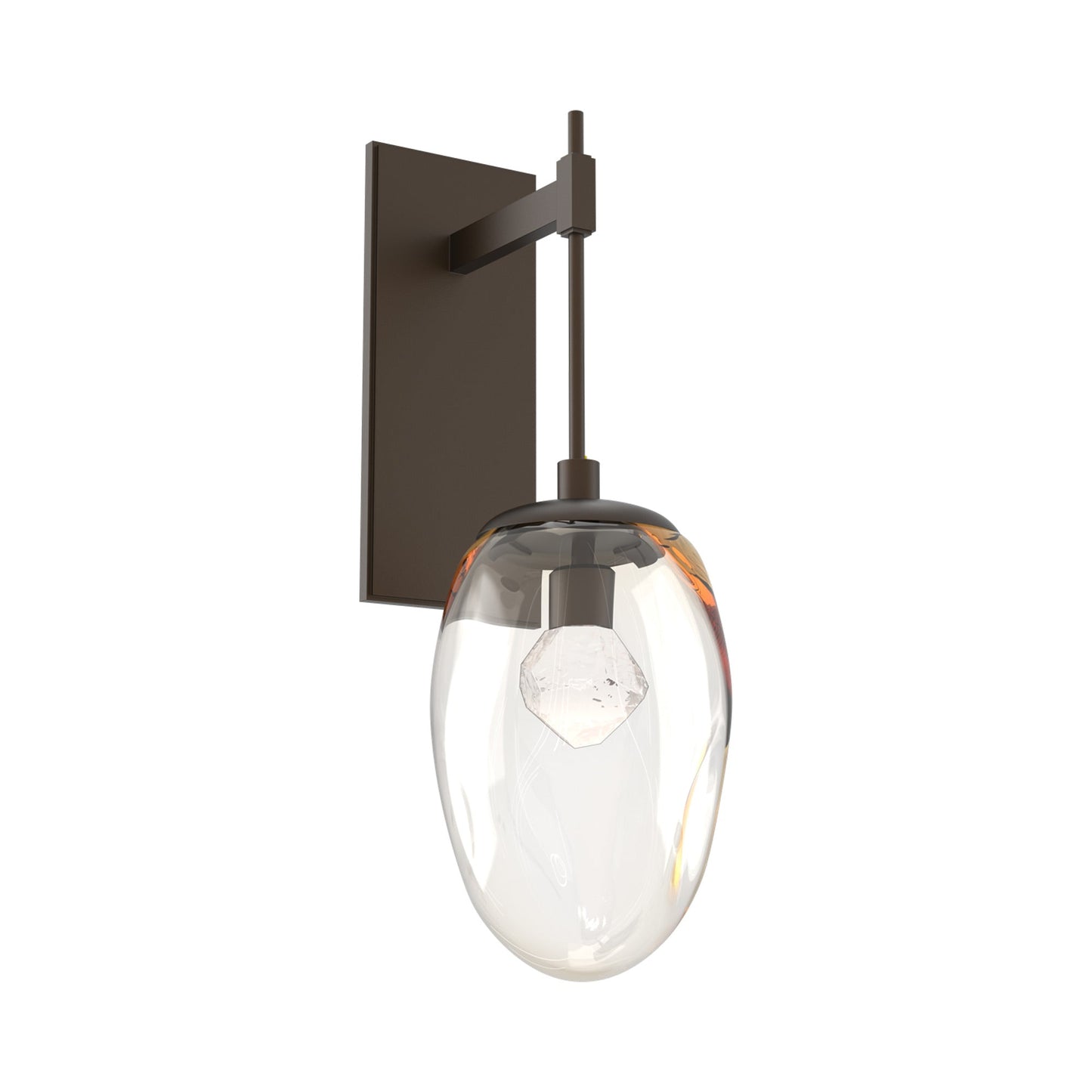 Meteo Tempo LED Wall Light in Flat Bronze/Amber (Zircon Crystal).
