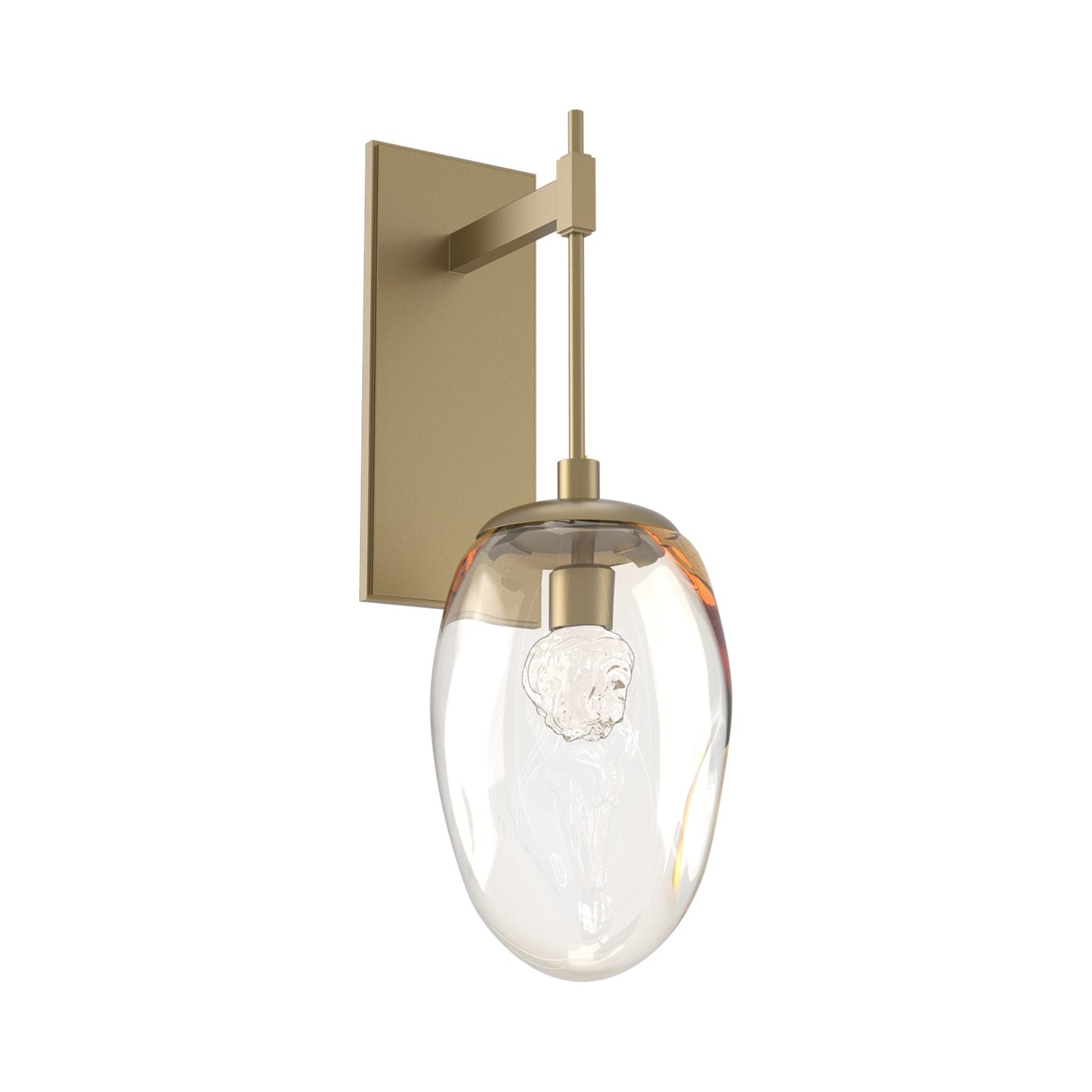Meteo Tempo LED Wall Light in Gilded Brass/Amber (Floret Crystal).
