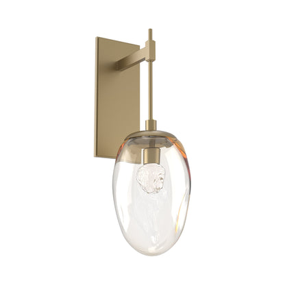 Meteo Tempo LED Wall Light in Gilded Brass/Amber (Floret Crystal).