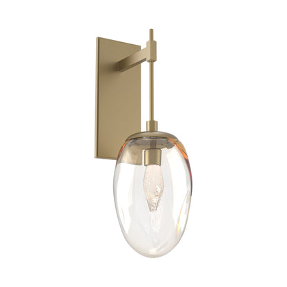 Meteo Tempo LED Wall Light in Gilded Brass/Amber (Geo Crystal).