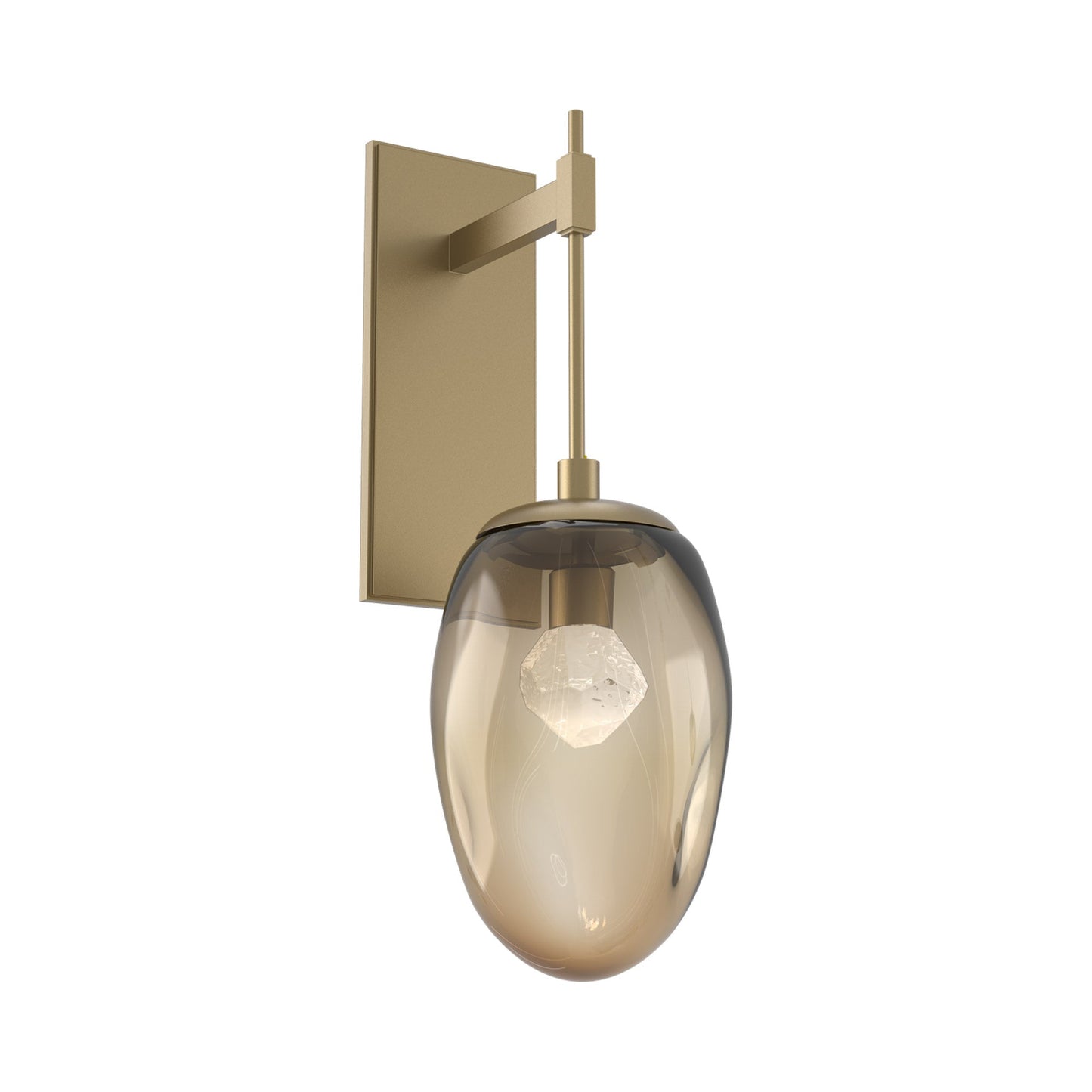 Meteo Tempo LED Wall Light in Gilded Brass/Bronze (Zircon Crystal).