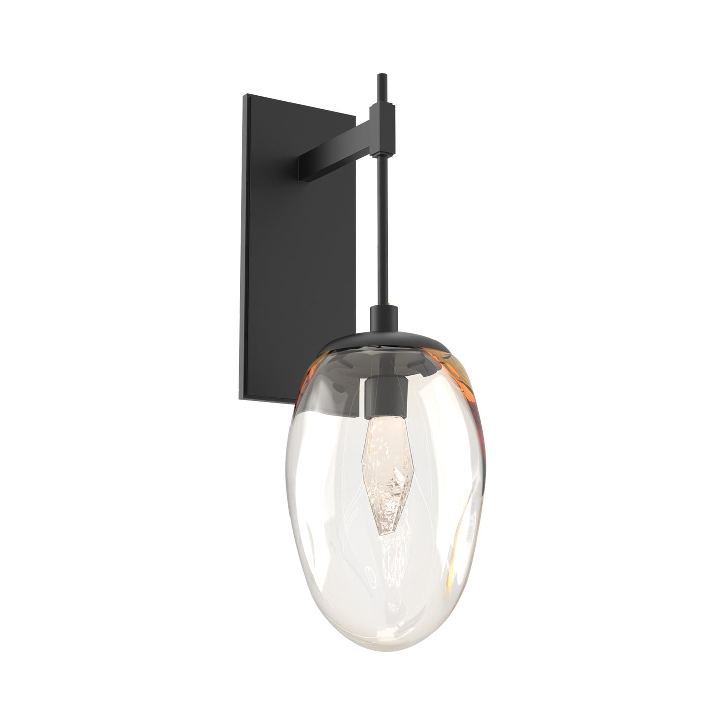 Meteo Tempo LED Wall Light in Matte Black/Amber (Geo Crystal).