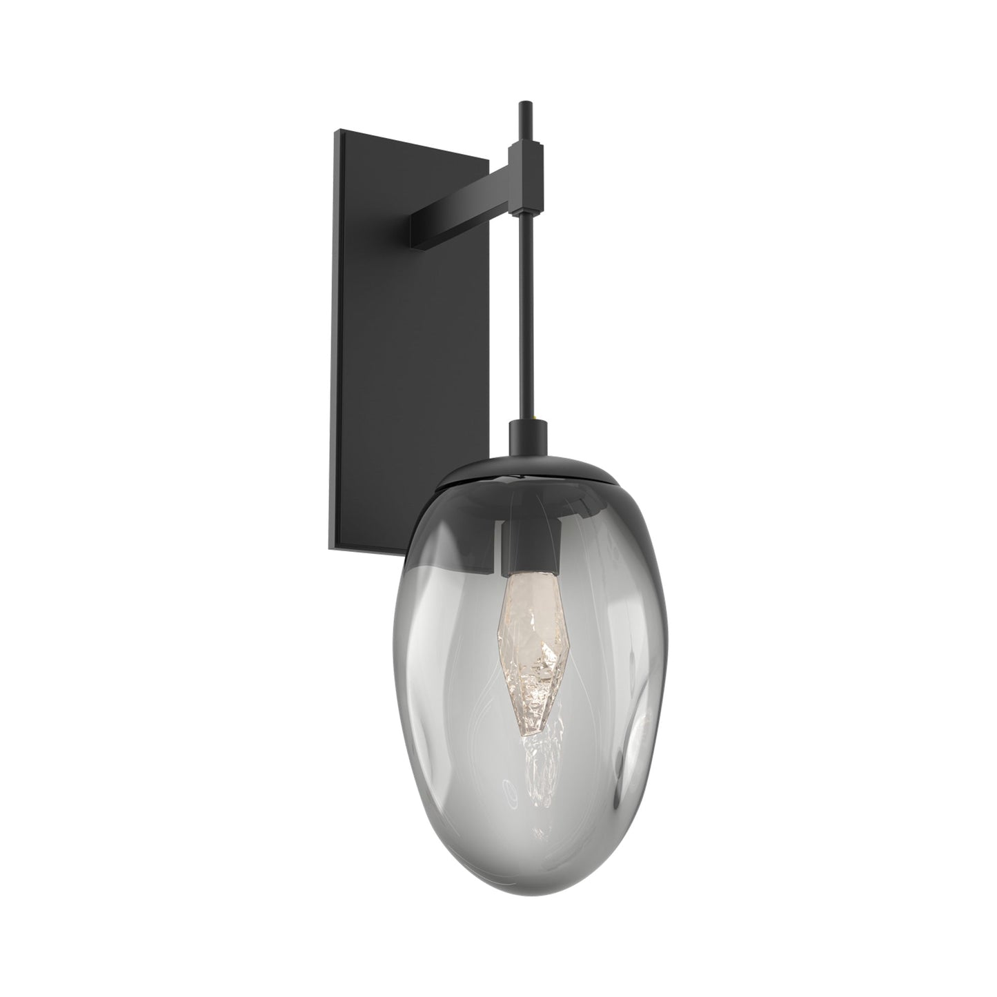Meteo Tempo LED Wall Light in Matte Black/Smoke (Geo Crystal).