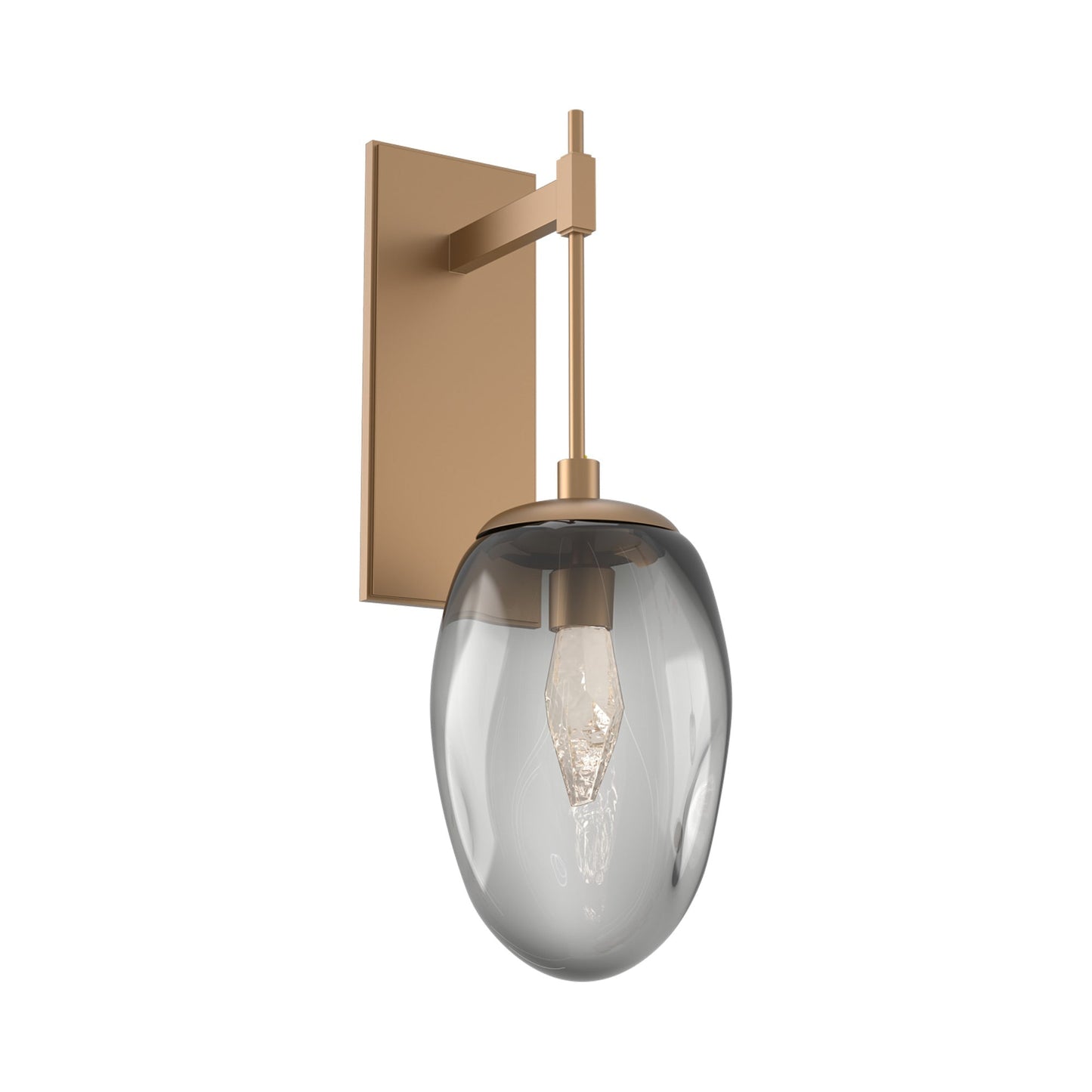 Meteo Tempo LED Wall Light in Novel Brass/Smoke (Geo Crystal).