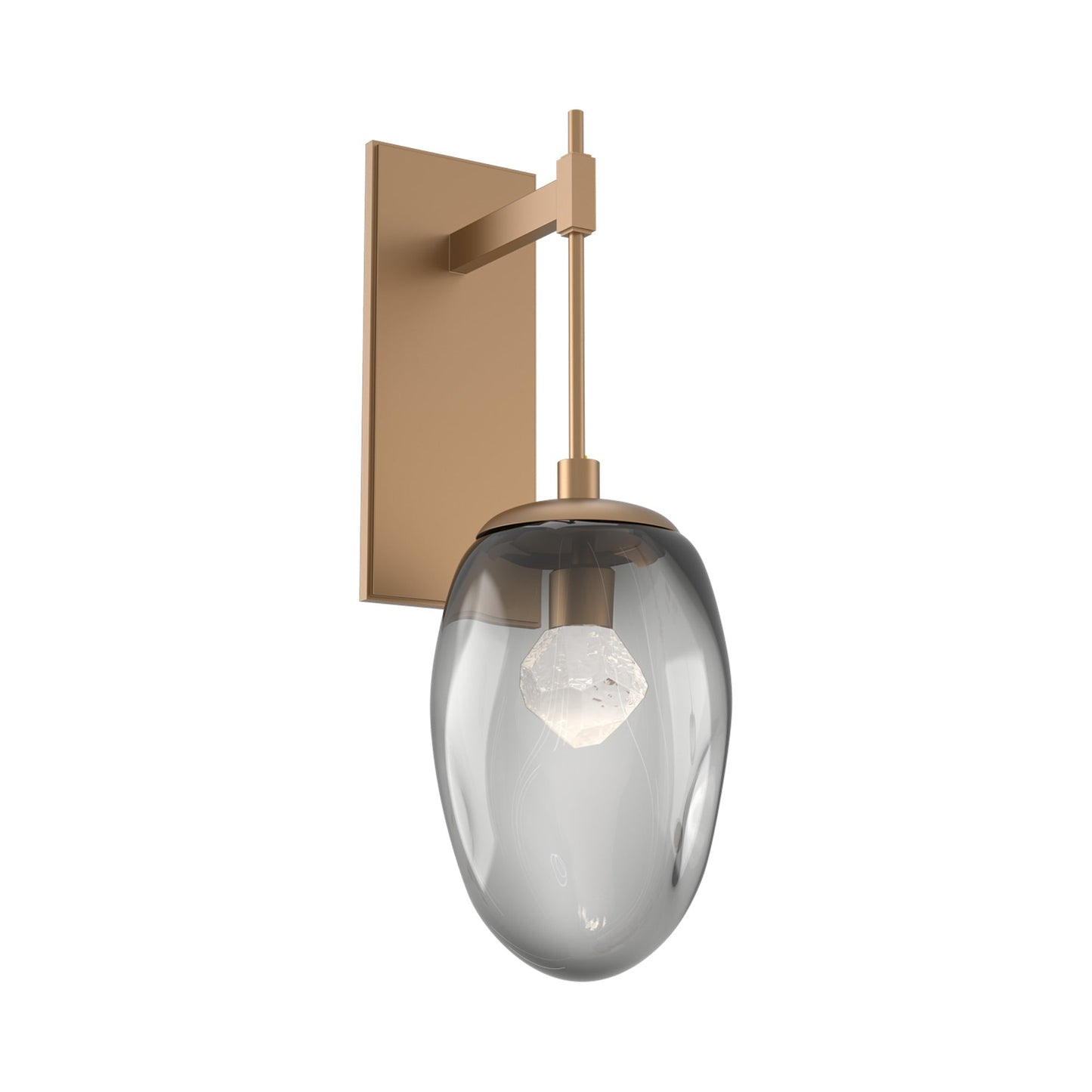 Meteo Tempo LED Wall Light in Novel Brass/Smoke (Zircon Crystal).
