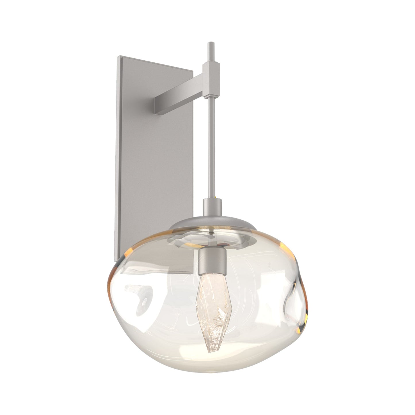 Nova Tempo LED Wall Light in Beige Silver/Amber (Geo Crystal).