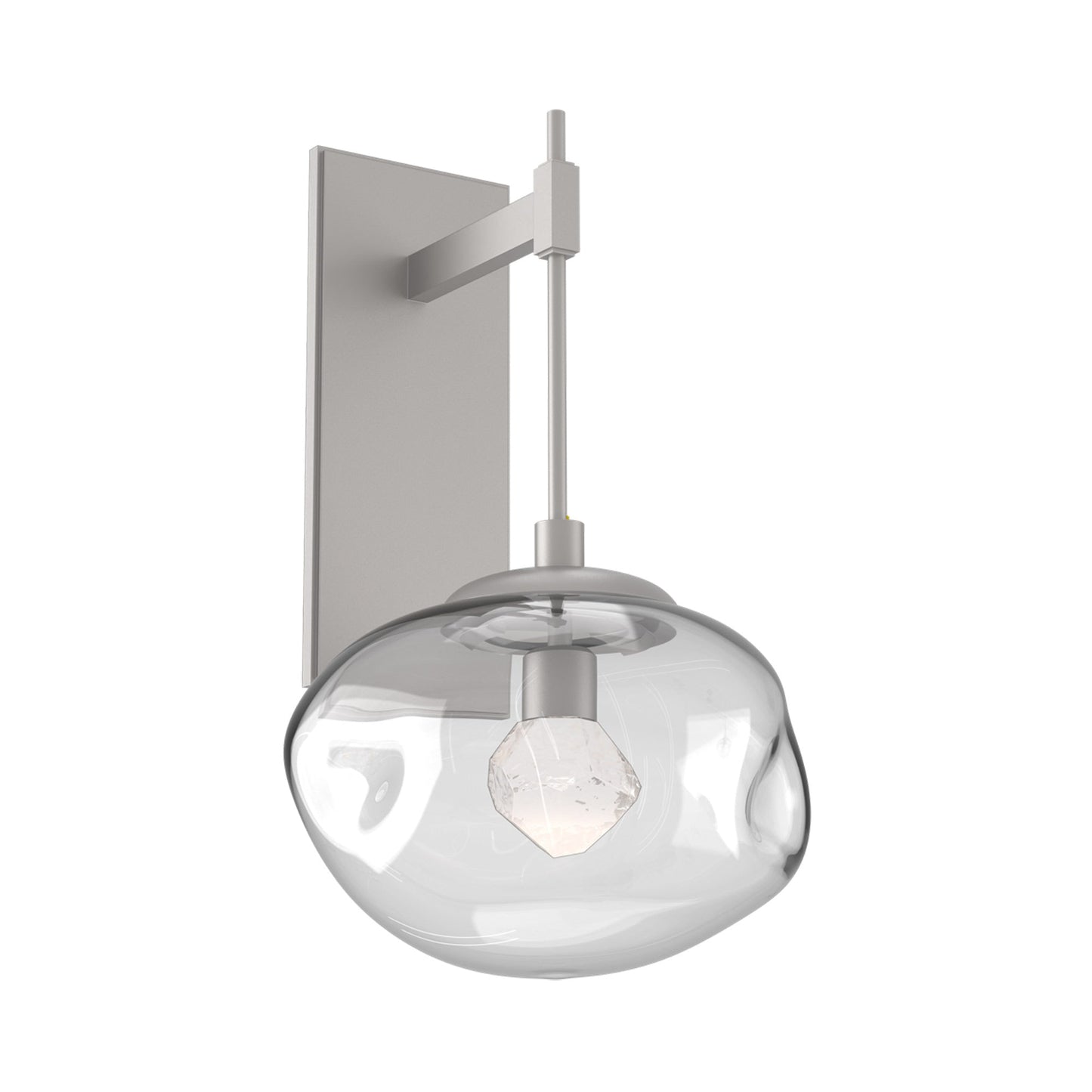 Nova Tempo LED Wall Light in Beige Silver/Clear (Zircon Crystal).