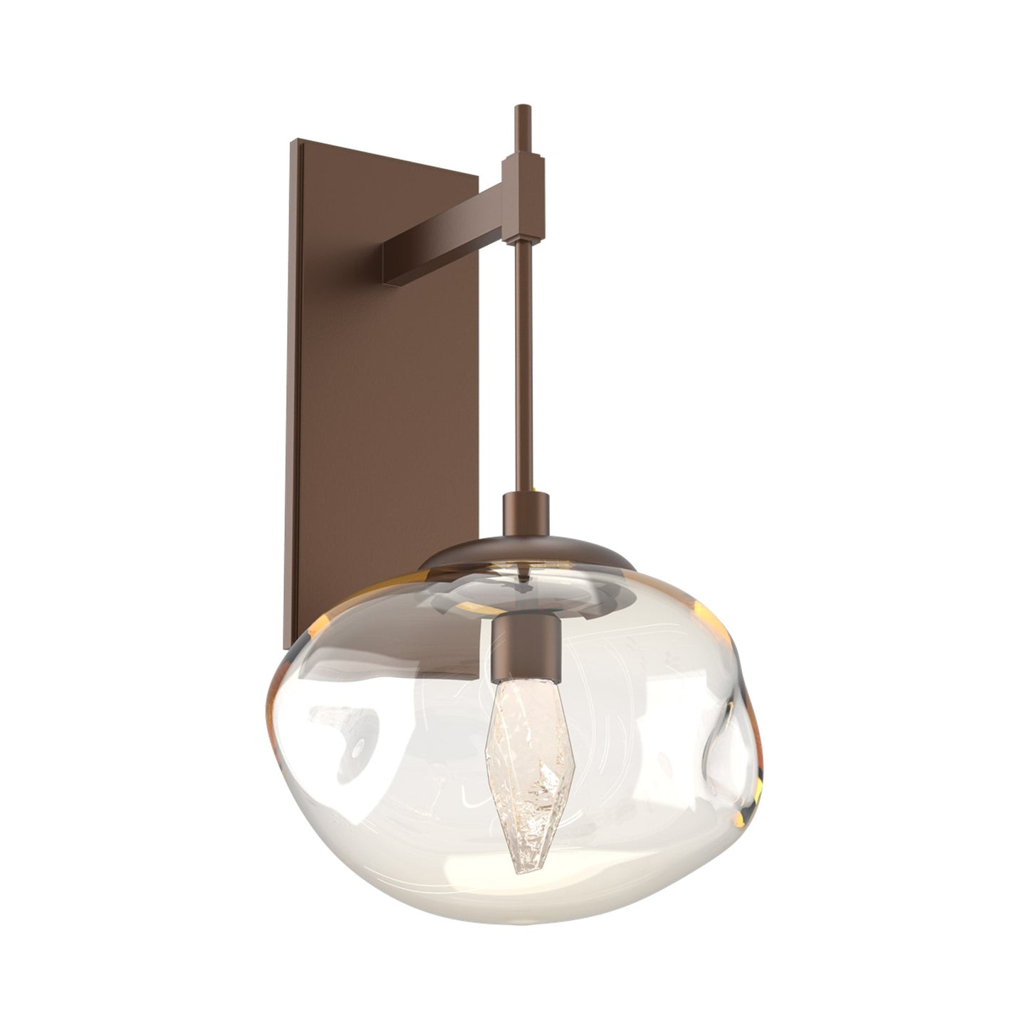 Nova Tempo LED Wall Light in Burnished Bronze/Amber (Geo Crystal).