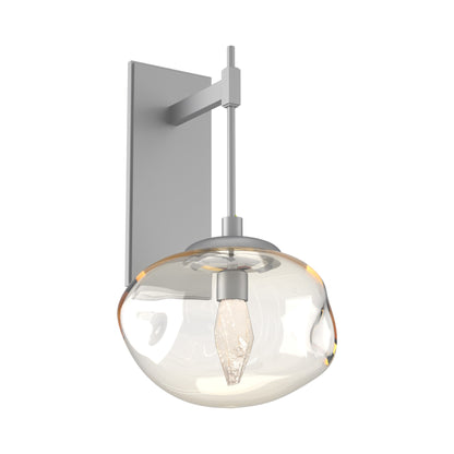 Nova Tempo LED Wall Light in Classic Silver/Amber (Geo Crystal).