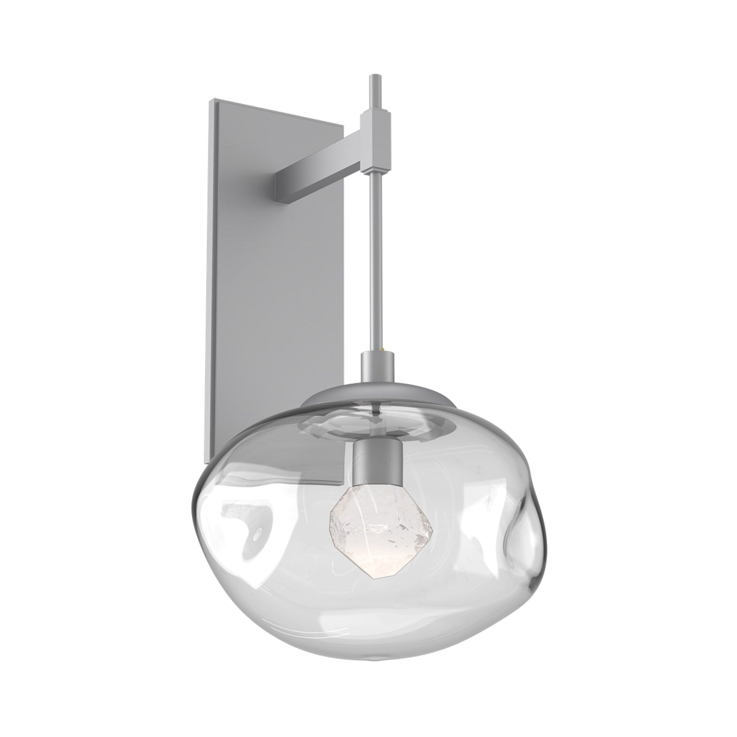 Nova Tempo LED Wall Light in Classic Silver/Clear (Zircon Crystal).