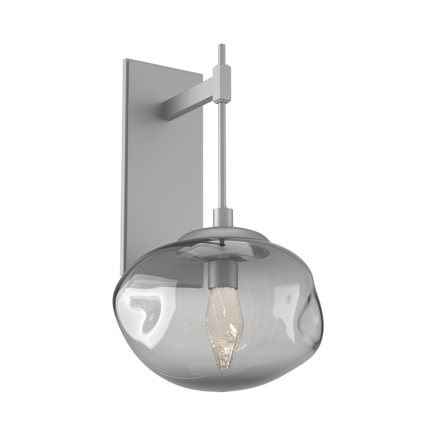 Nova Tempo LED Wall Light in Classic Silver/Smoke (Geo Crystal).