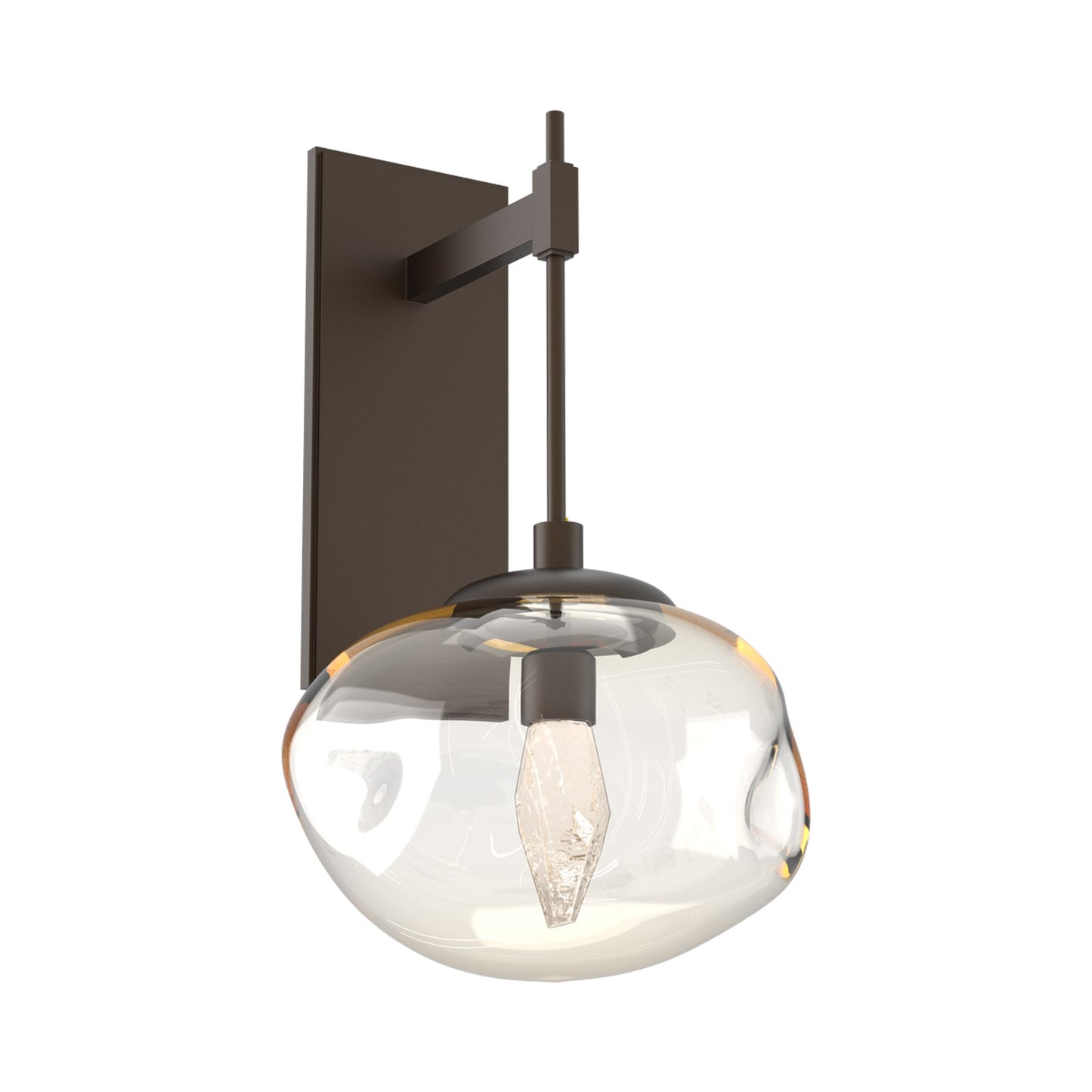 Nova Tempo LED Wall Light in Flat Bronze/Amber (Geo Crystal).