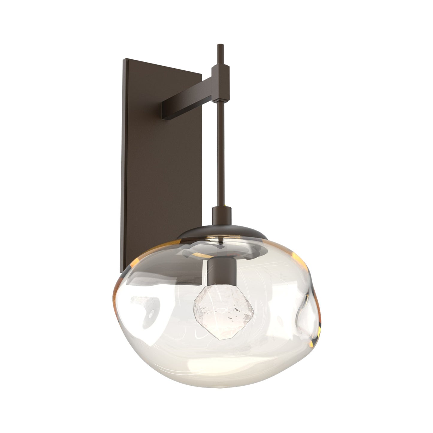 Nova Tempo LED Wall Light in Flat Bronze/Amber (Zircon Crystal).