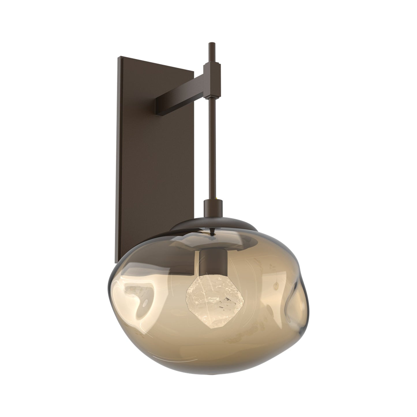Nova Tempo LED Wall Light in Flat Bronze/Bronze (Zircon Crystal).