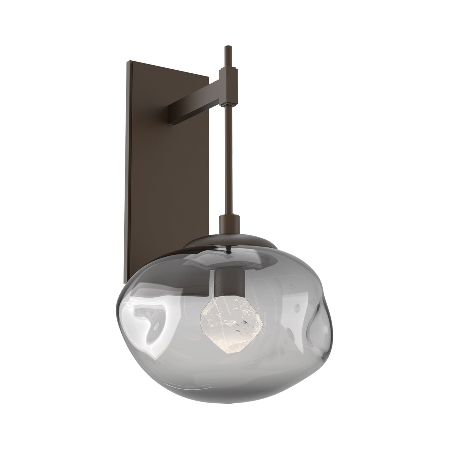 Nova Tempo LED Wall Light in Flat Bronze/Smoke (Zircon Crystal).