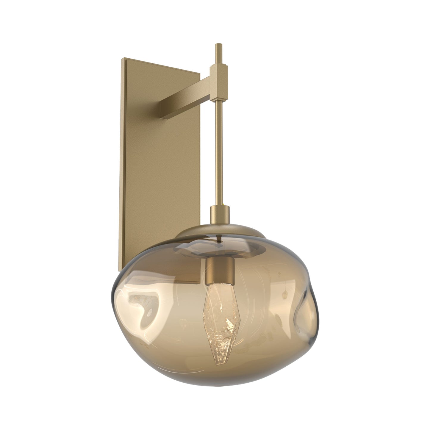 Nova Tempo LED Wall Light in Gilded Brass/Bronze (Geo Crystal).