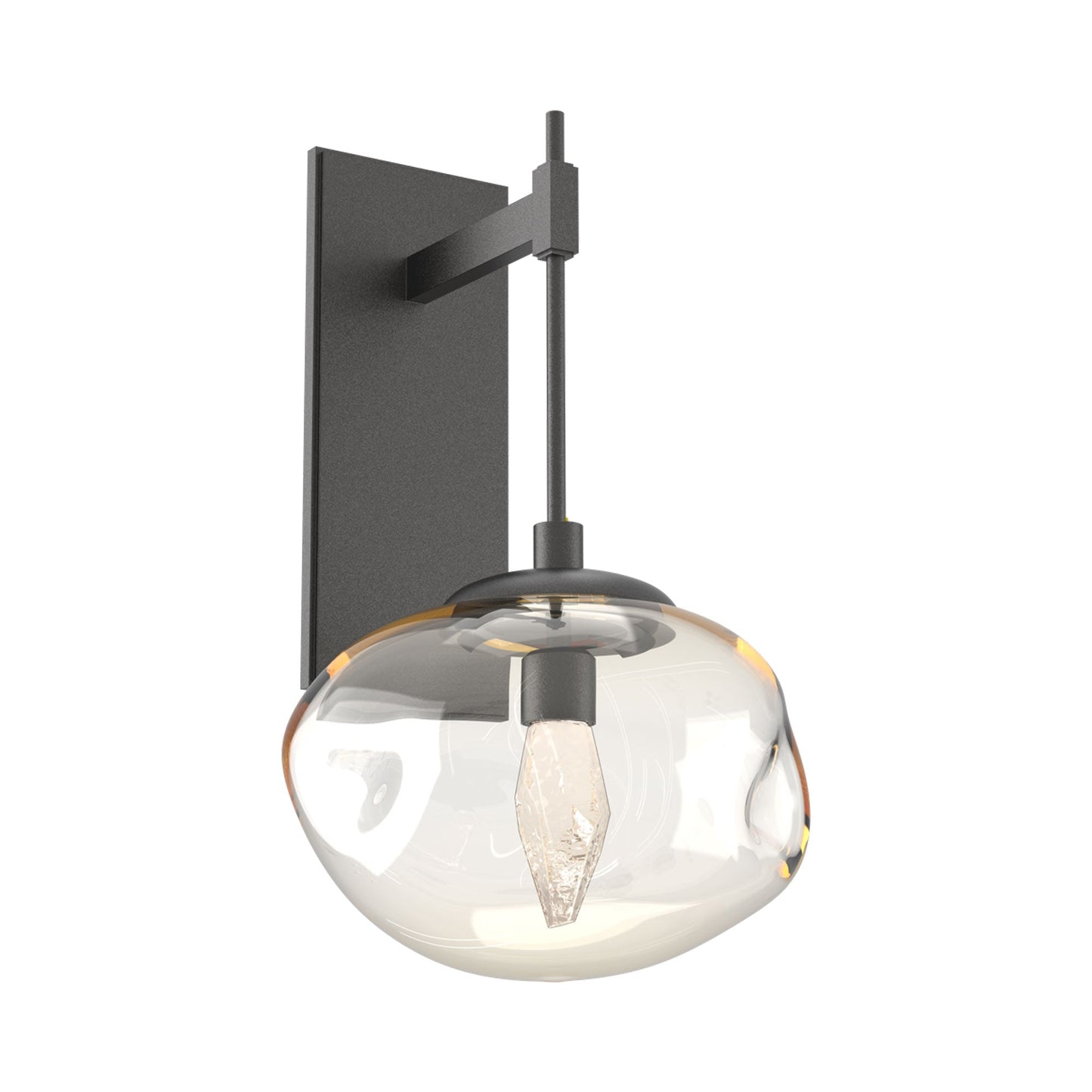 Nova Tempo LED Wall Light in Graphite/Amber (Geo Crystal).