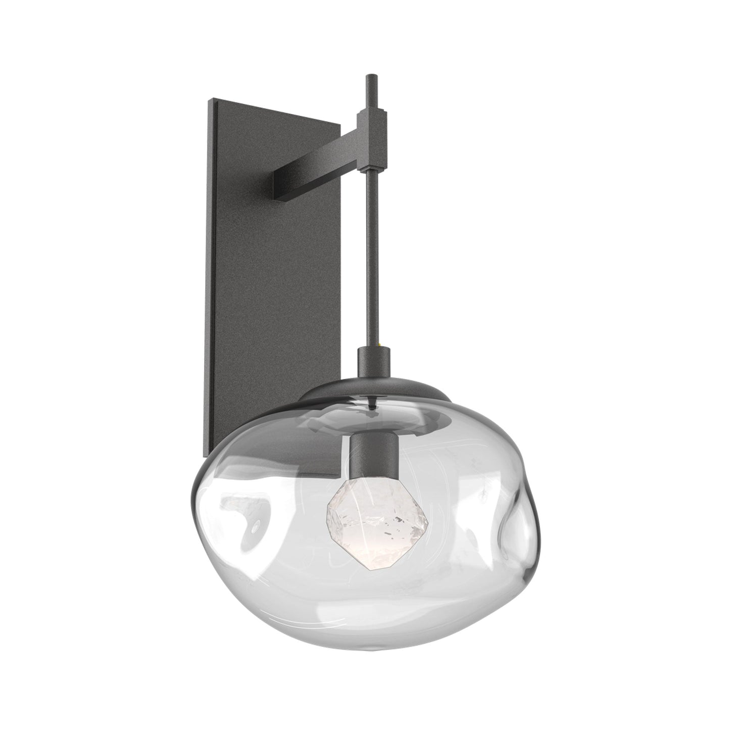Nova Tempo LED Wall Light in Graphite/Clear (Zircon Crystal).