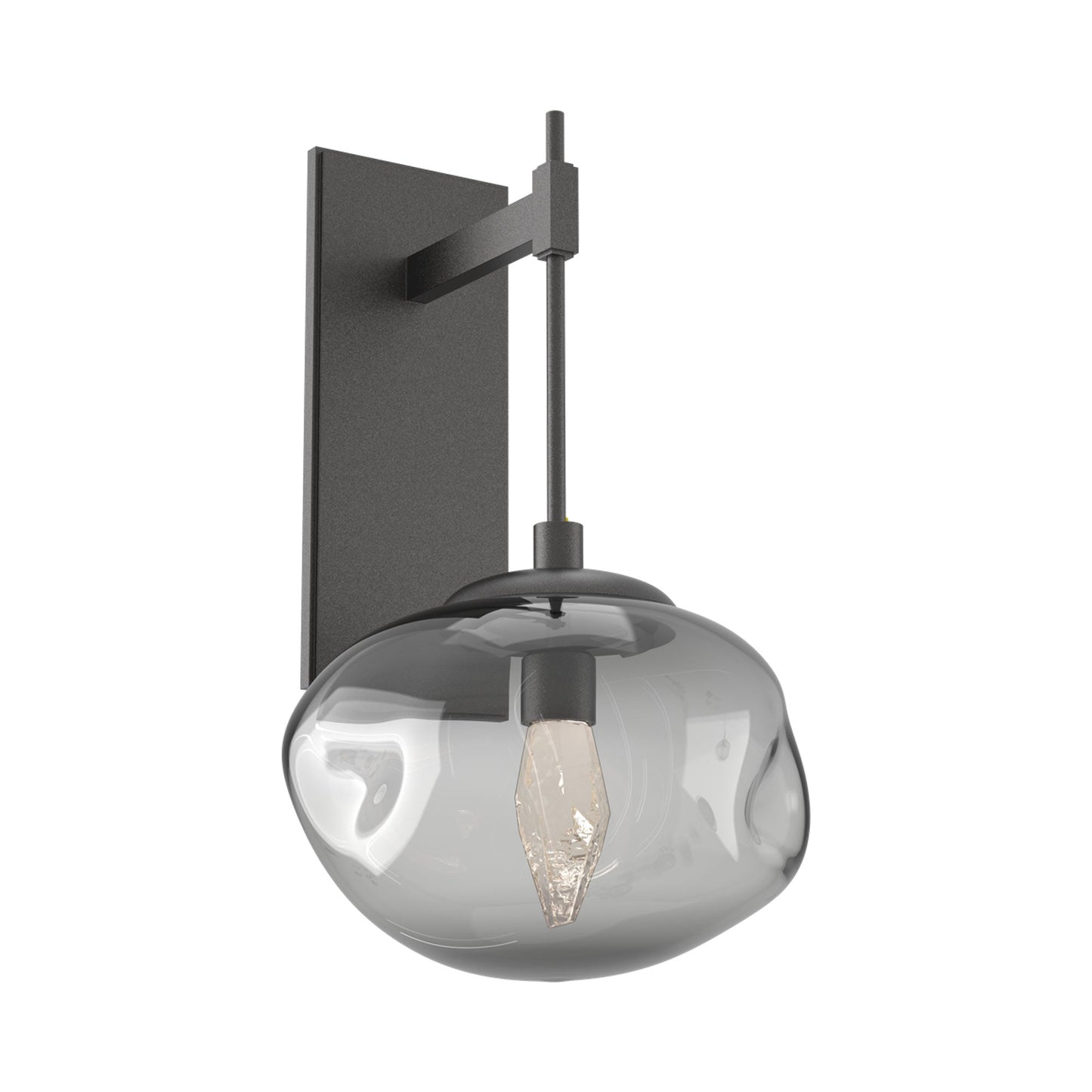 Nova Tempo LED Wall Light in Graphite/Smoke (Geo Crystal).