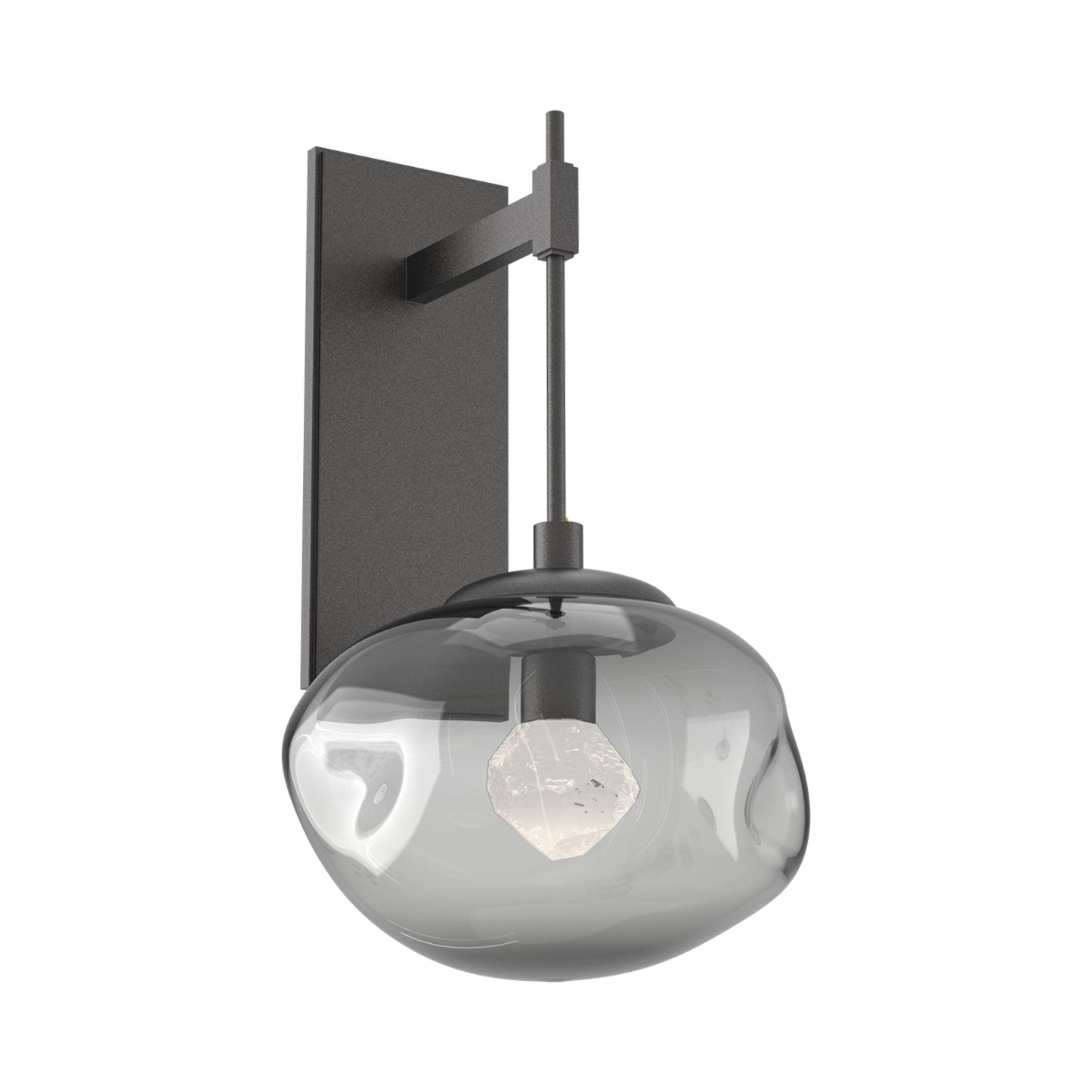 Nova Tempo LED Wall Light in Graphite/Smoke (Zircon Crystal).