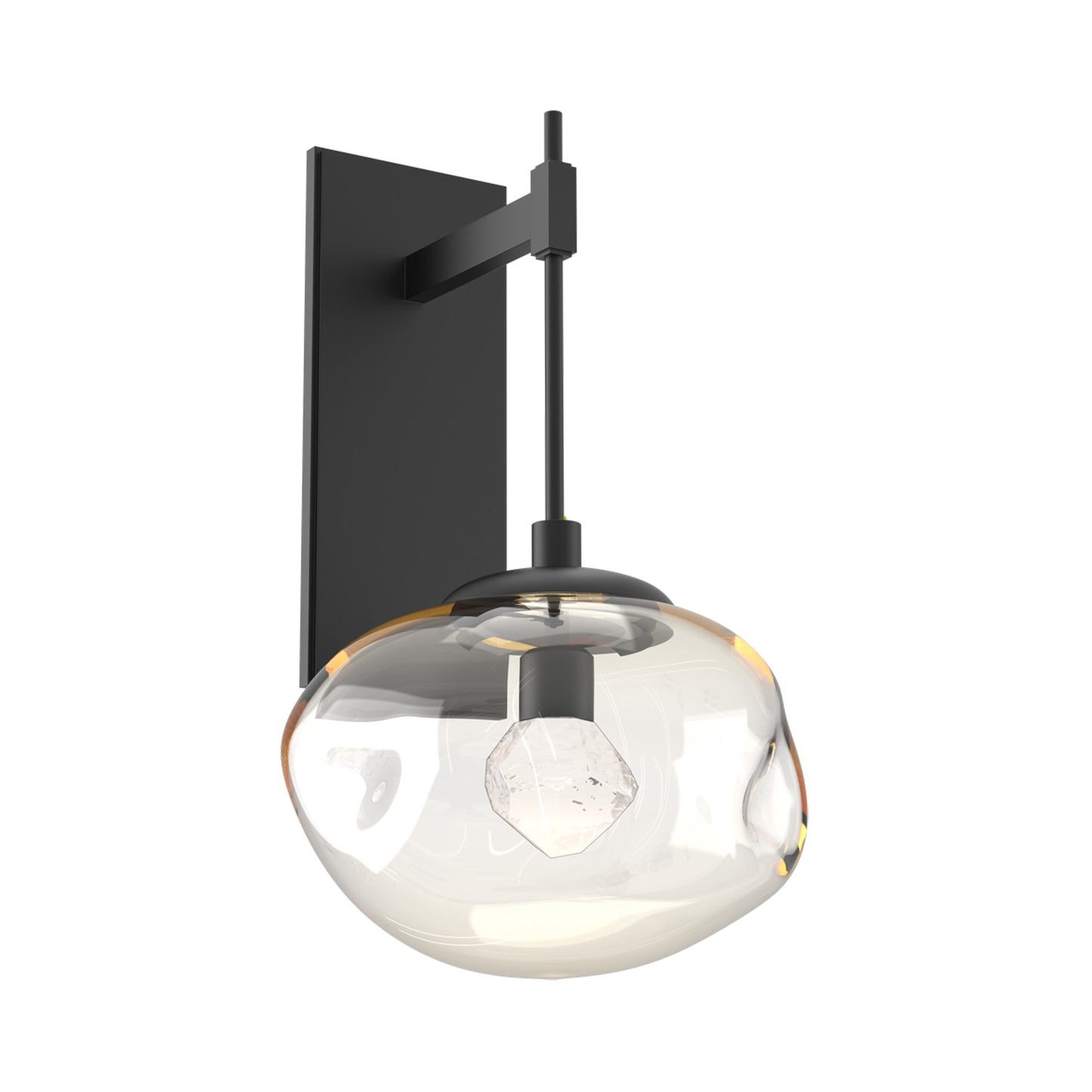 Nova Tempo LED Wall Light in Matte Black/Amber (Zircon Crystal).