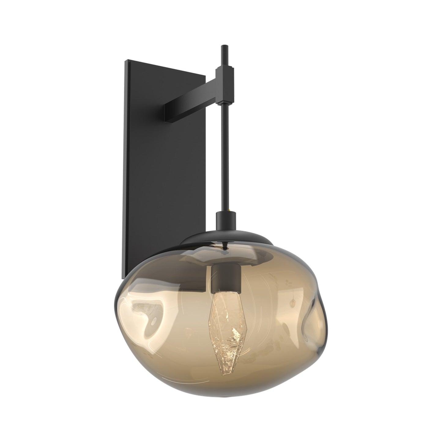 Nova Tempo LED Wall Light in Matte Black/Bronze (Geo Crystal).