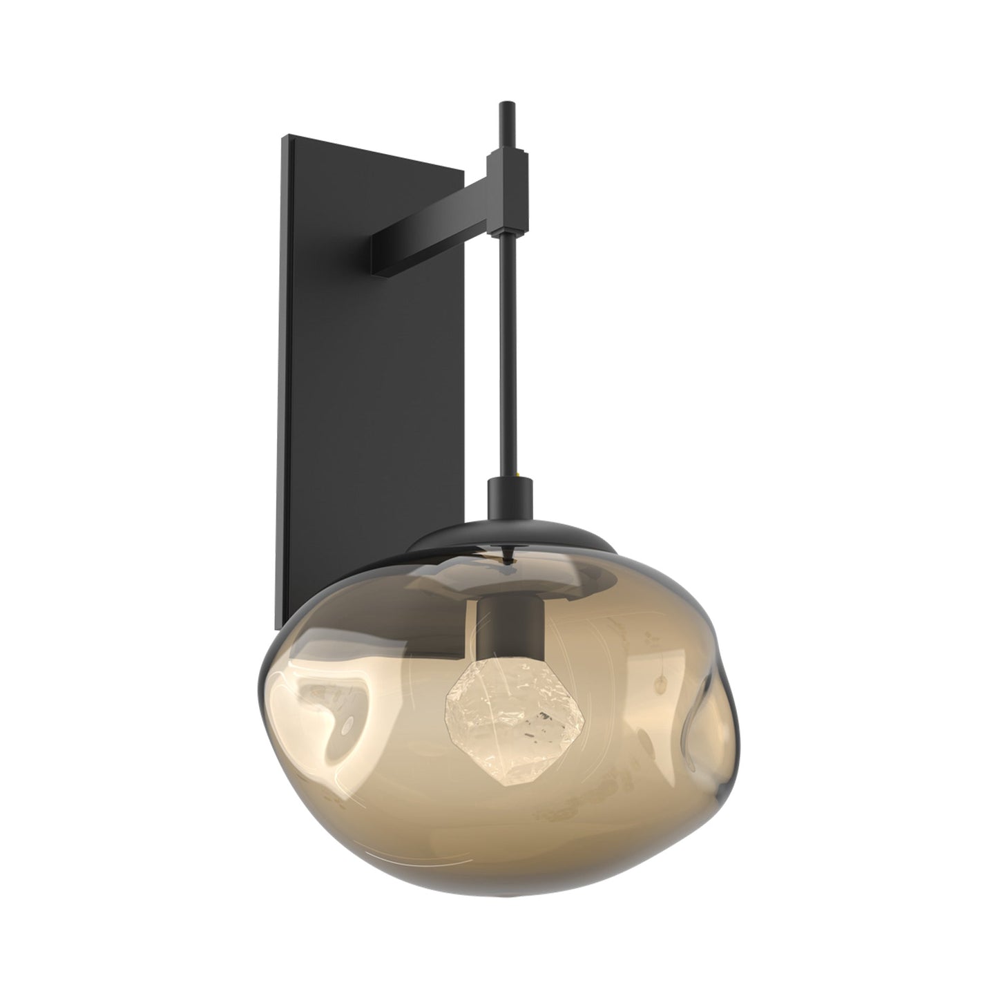 Nova Tempo LED Wall Light in Matte Black/Bronze (Zircon Crystal).