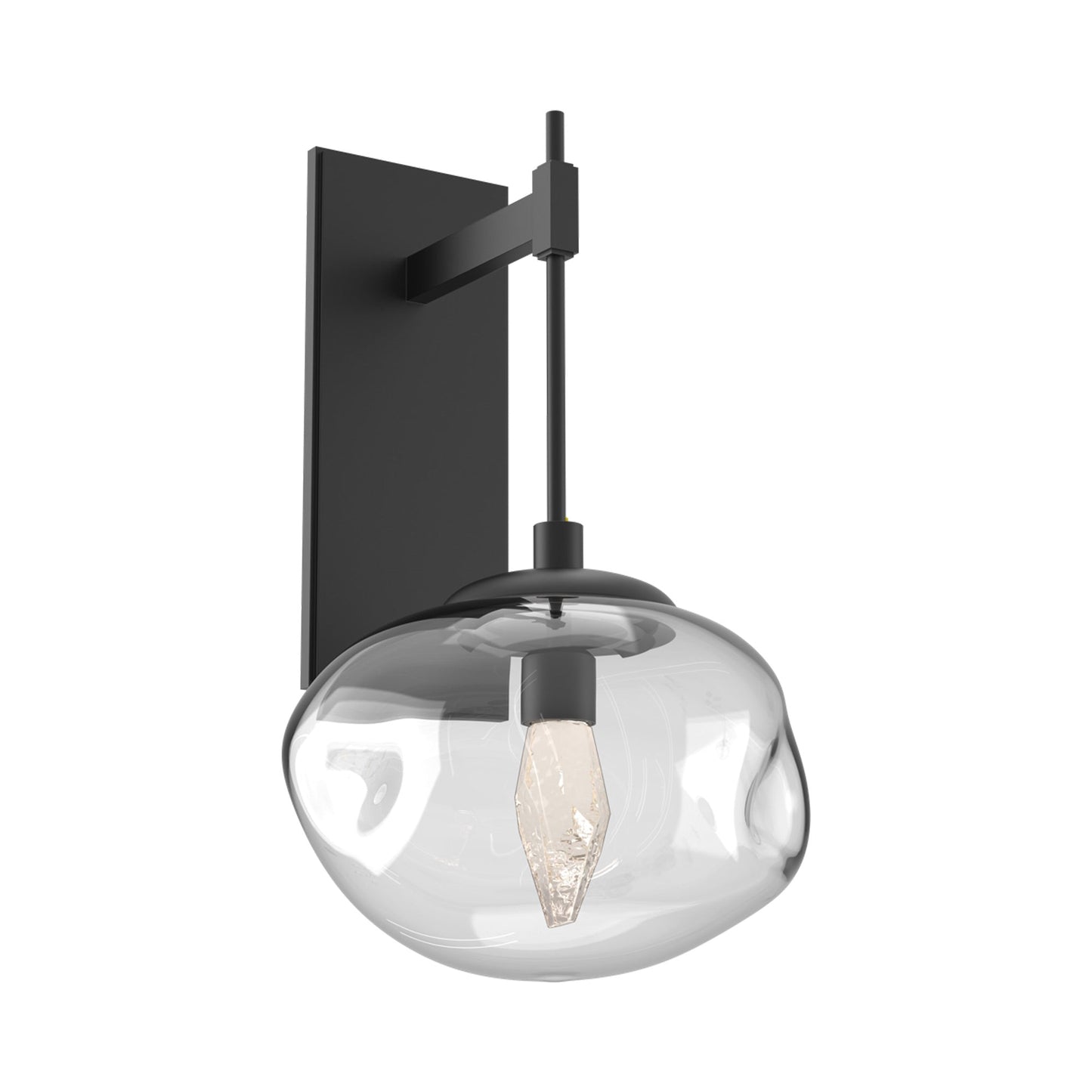 Nova Tempo LED Wall Light in Matte Black/Clear (Geo Crystal).