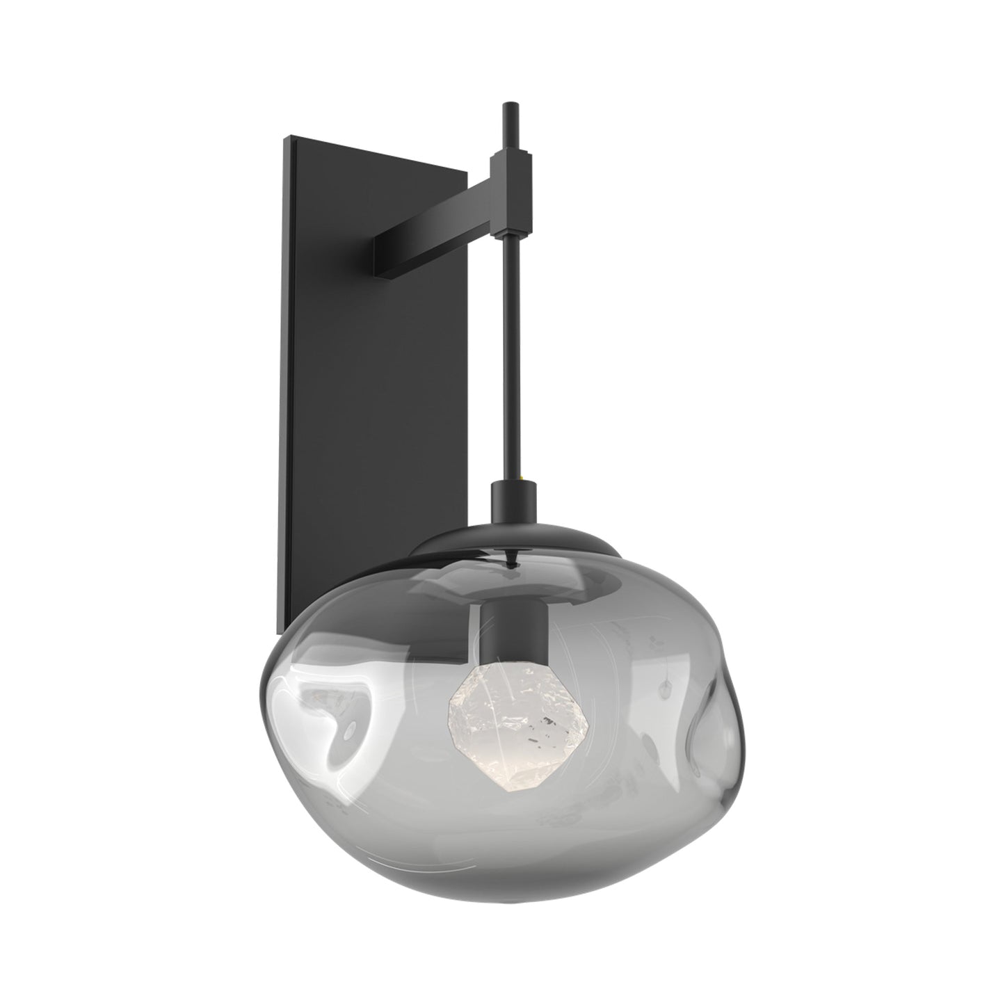 Nova Tempo LED Wall Light in Matte Black/Smoke (Zircon Crystal).