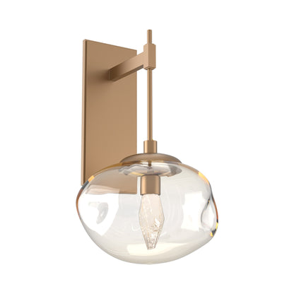 Nova Tempo LED Wall Light in Novel Brass/Amber (Geo Crystal).