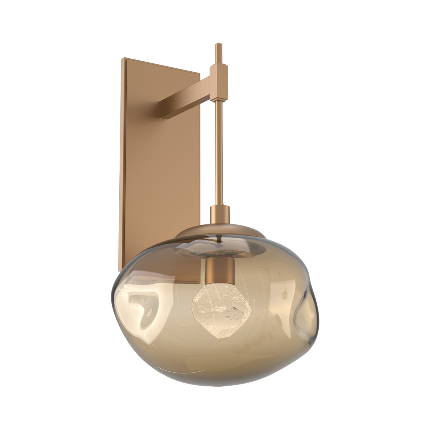 Nova Tempo LED Wall Light in Novel Brass/Bronze (Zircon Crystal).