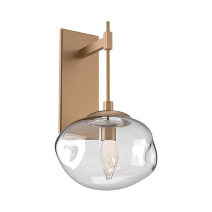 Nova Tempo LED Wall Light in Novel Brass/Clear (Geo Crystal).