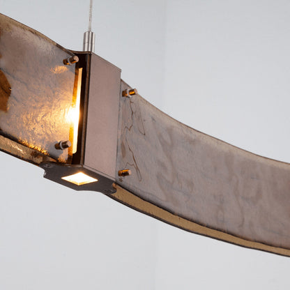 Parallel Curved Linear LED Chandelier in Detail.