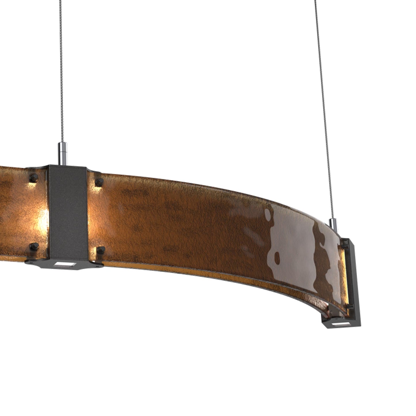 Parallel Curved Linear LED Chandelier in Detail.