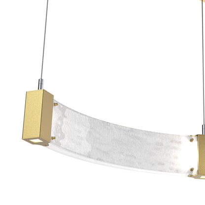 Parallel Curved Linear LED Chandelier in Detail.